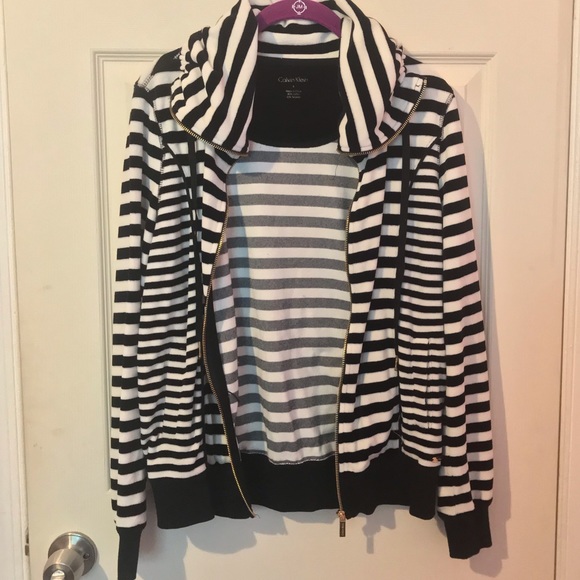 Calvin Klein Full Zip Cowl Neck Terry Cloth - Picture 5 of 8